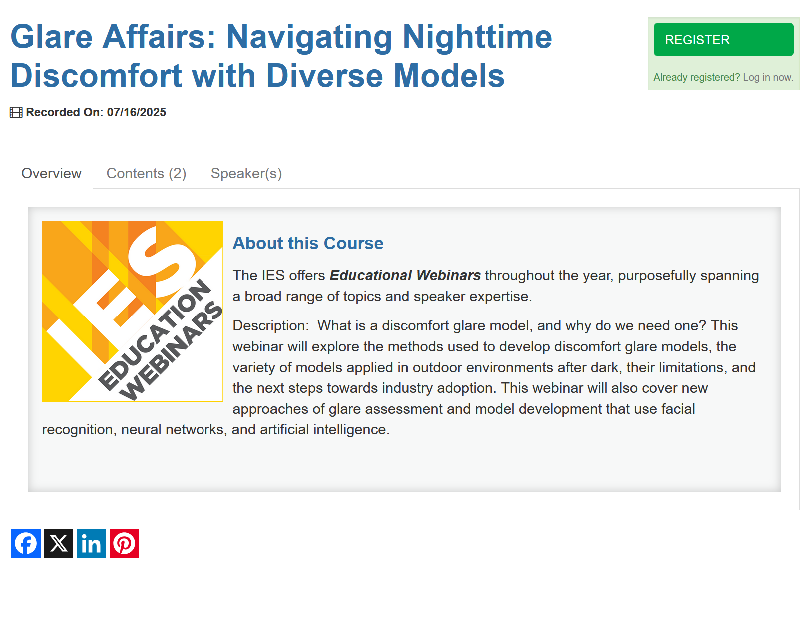 2025 webinar: Glare Affairs: Navigating Nighttime Discomfort with Diverse Models